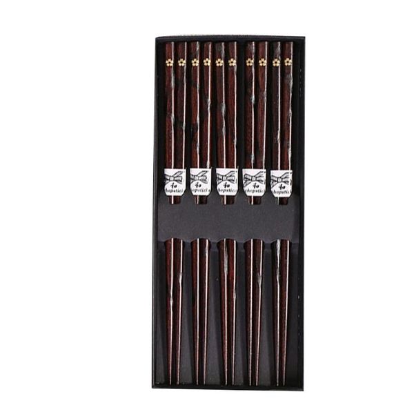 

chopsticks classic japanese natural wood chinese tableware chop 5 pair/sets gxma