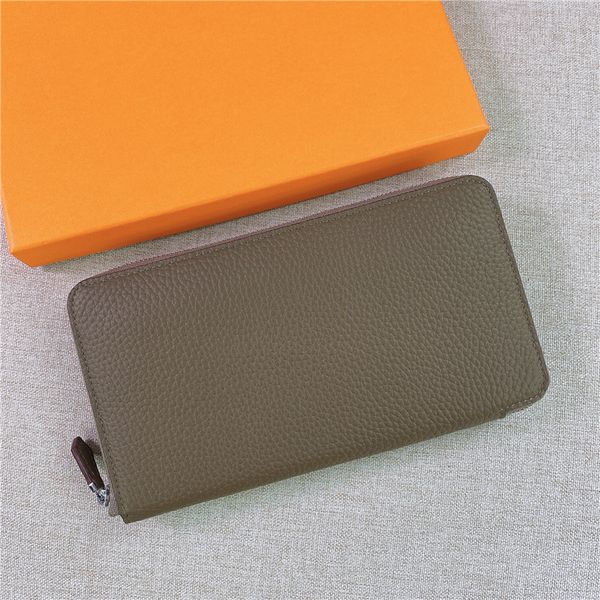 

design trendy handbags head leather men's and universal zipper long hand bag simple capacity family wallet