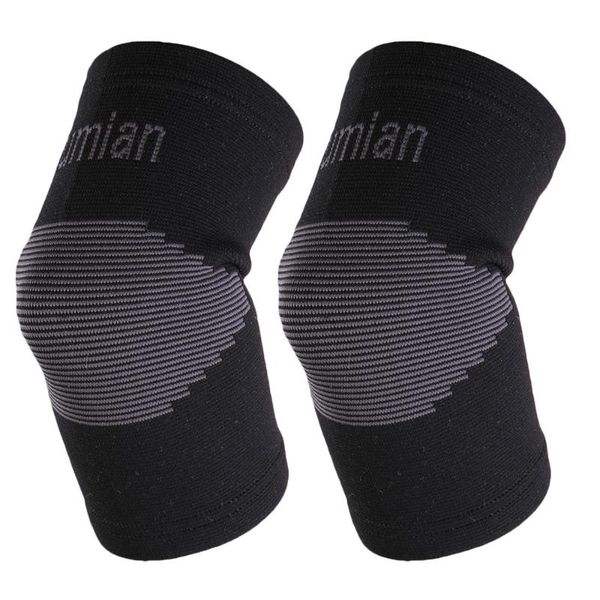 

elbow & knee pads a pair of brace sleeve sports for men, Black;gray