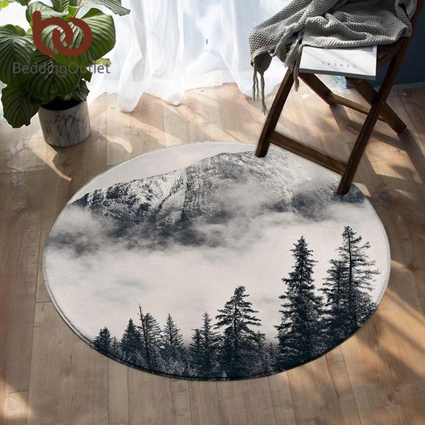 

carpets beddingoutlet forest bedroom coniferous tree round living room area rug foggy mountain floor nature beauty play mat