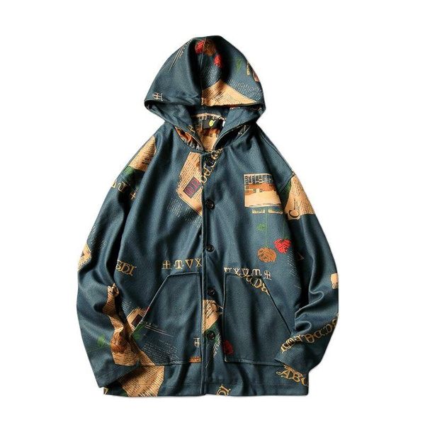 

men's jackets hooded bomber men 2021 mens streetwear funny print windbreaker man fashion autumn coats blusa moletom masculino, Black;brown