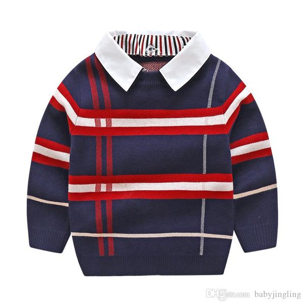 Camicia pullover per bambini Autunno Inverno Giacca cappotto maglione di marca per Toddle Baby Boy Maglioni 2 3 4 5 6 7 anni Vestiti per ragazzi