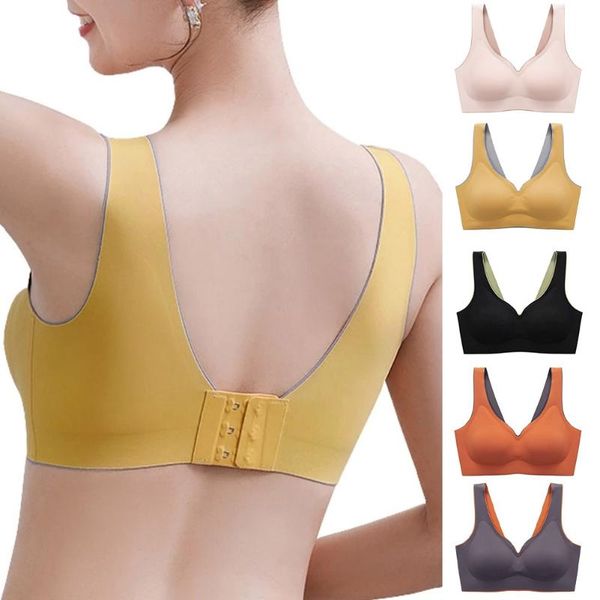 

bras women seamless for underwear push up bra with pad bralette gathered lingerie soild color brassiere, Red;black