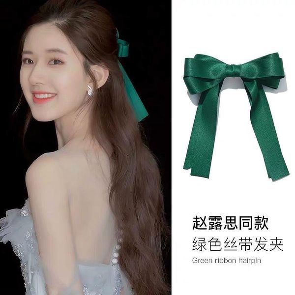 

hair clips & barrettes fflacell jennie black bow spring clip headdress female zhou yangqing zhao lusi ring fairy net red accessory, Golden;silver