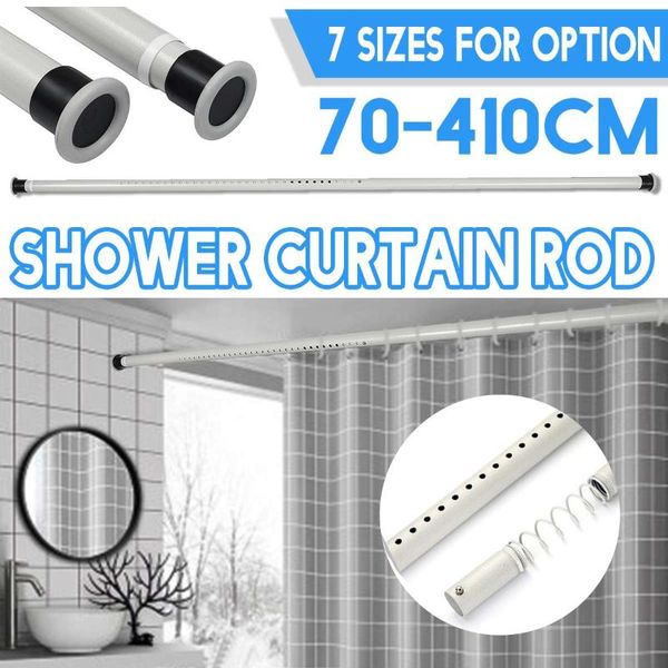 

shower curtains no punch curtain rod bathroom home pole clothes thick adjustable shrink 70-410cm support hanging