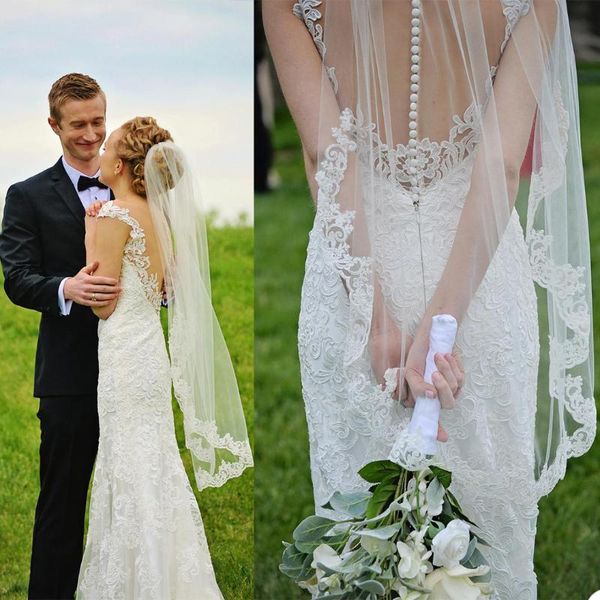 

bridal veils elegant women hair accessory wedding headdress hairwear flower shape lace edge appliqued veil 100% handmade, Black