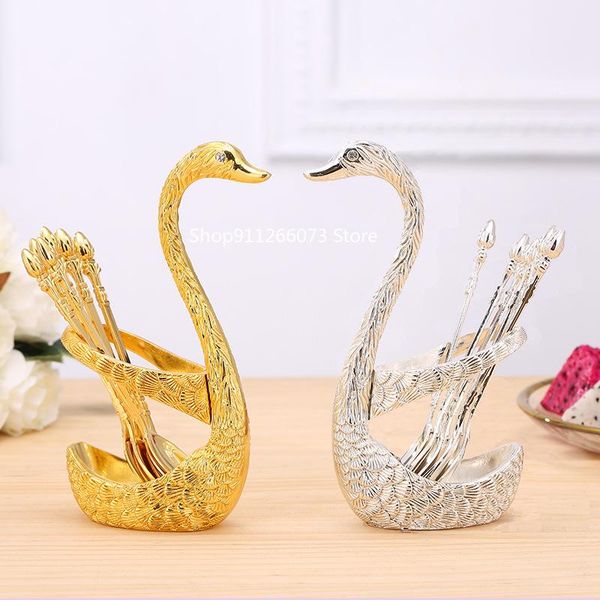 

set fruit fork coffee spoon metal fashion dessert cake and forks