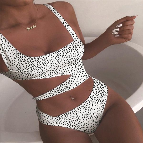 

one-piece suits bikini 2021 high waist swimsuit women swimwear bathing string set hollow out female swimming suit for