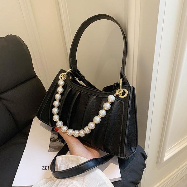 

evening bags luxury leather shoulder bag 2021 brand design trendy fashion pearl one underarm texture fold cloud