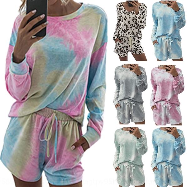 

icy3 2021 housewear long sleeve printed round neck pants for women's t-shirt women trousersshorts and trousers 2021 housewear long slee, White