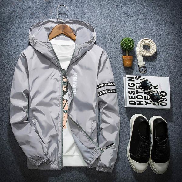 

men's jackets thin windbreaker jacket men brand spring slim fit young hooded bomber plus size s-4xl jaqueta masculina, Black;brown