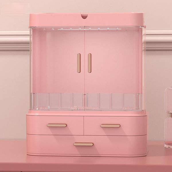 

storage boxes & bins clear cosmetic box drawer rotating make up organizer desk lipstick holder organizzatori trucco containers ef60cs