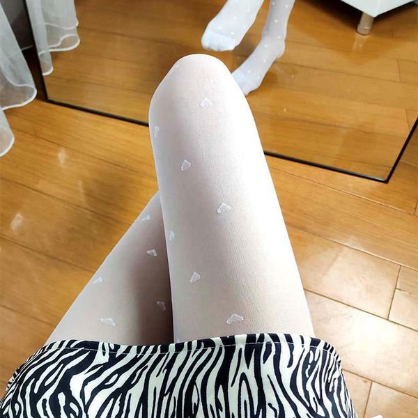 

jacquard love black and white stewards silk stocking's bottomed pantyhose look thin, Black;white