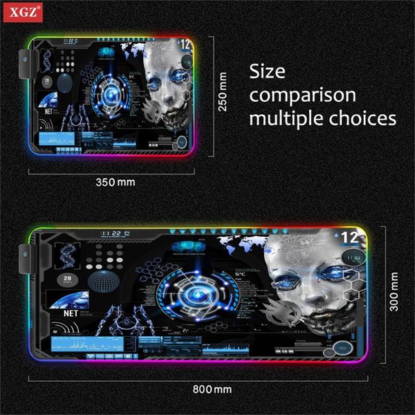

mouse pads & wrist rests xgz technology control key large rgb gaming pad color rubber base computer keyboard non-slip led csgo