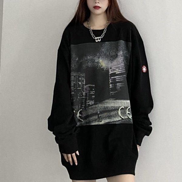 

women's hoodies & sweatshirts 2021 autumn night korean, Black