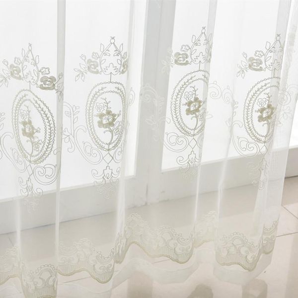 

curtain & drapes 2021 autumn european and american translucent endless embroidered 100% polyester tulle for window