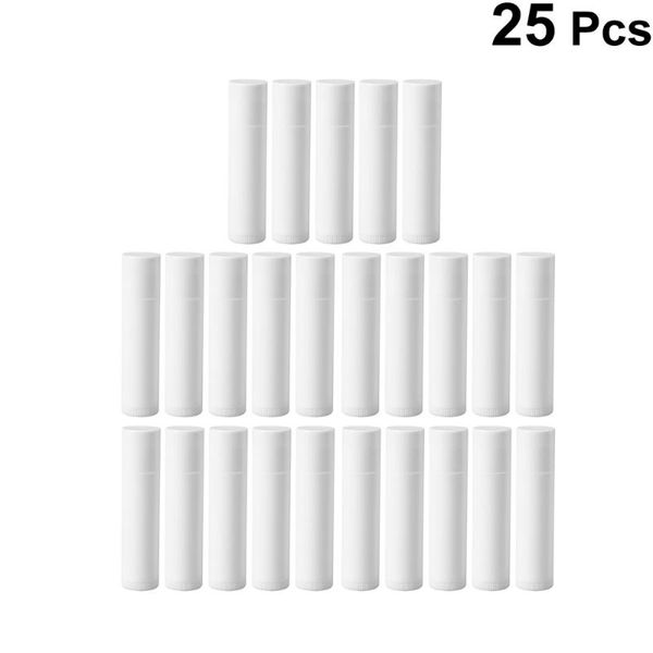 

25pcs 5g empty lip tubes containers gloss storage container (white) bottles & jars