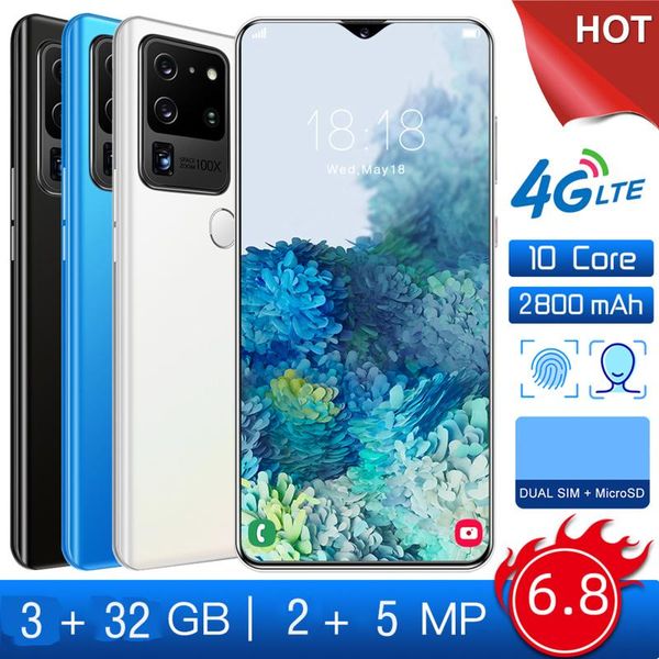 

walkie talkie s30u plus 4g 6.8 inch smartphone 3+32g water drop screen fingerprint face-recognition android os 10.0 system 4800mah smart pho