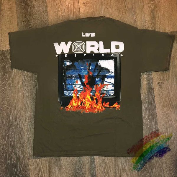 

men's t-shirts t shirts 3d printing travis scott cactus jack flaming tv t shirt men women 1:1 high-quality t-shirt astroworld qobu, White;black