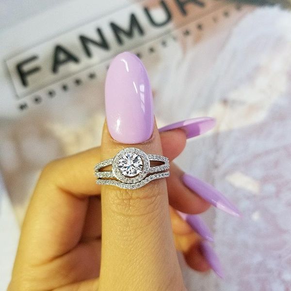 

solid real 925 sterling silver ring engagement wedding for women zirconia jewelry lr235s cluster rings, Golden;silver