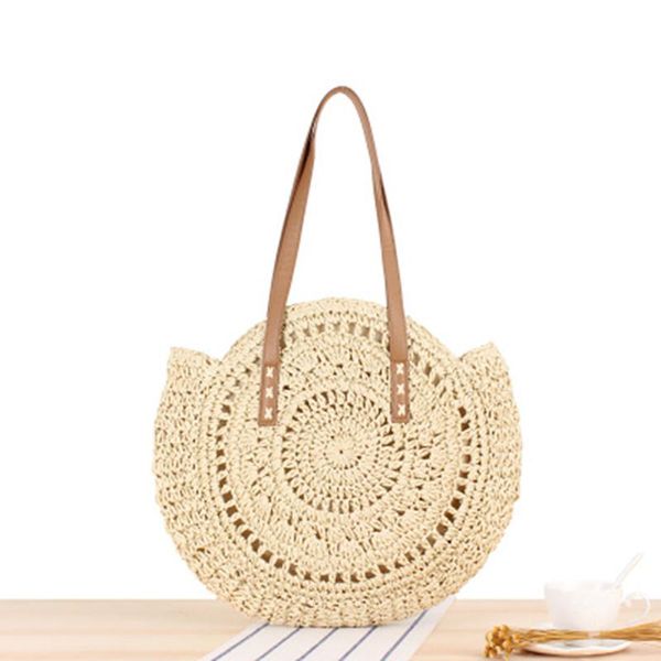 

evening bags summer round straw for women rattan shoulder bag handmade woven beach female message fashion boho handbag totes g3