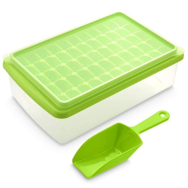 

ice square tray with lid and bin 55 mini nuggets for er comes container, scoop cover baking moulds