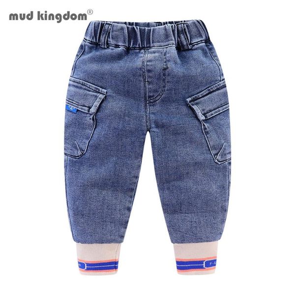 

mudkingdom winter boys jeans warm kids stretch trousers demin pants for children pocket causal boy baby, Blue