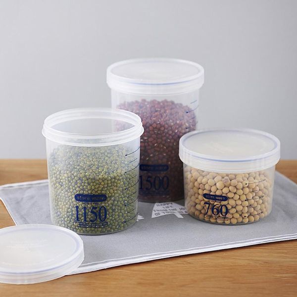 

storage bottles & jars plastic sealing food kitchen container lids pot powder jar refrigerator grain nuts