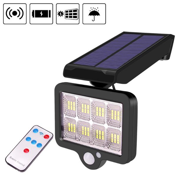 

solar lamps 160 leds cob light motion sensor wall lamp remote control sunlight waterproof security street for garden decor