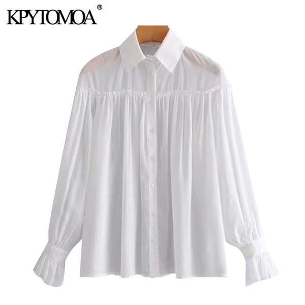 

women fashion semi-sheer loose white blouses long sleeve button-up female shirts blusas chic 210420