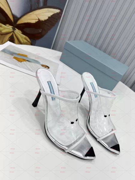 

plexigla highheel slides slippers 75 mm varnished heel size 35418133164, Black