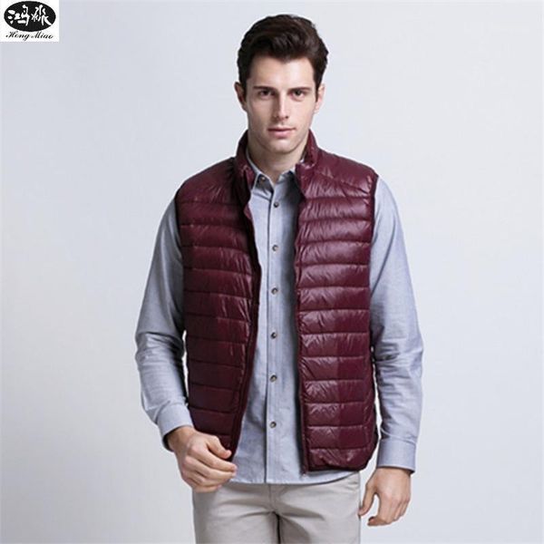 

men's jackets 2021 autumn winter men vest coat down round neck zipper s-3xl optional cotton quilt, Black;brown