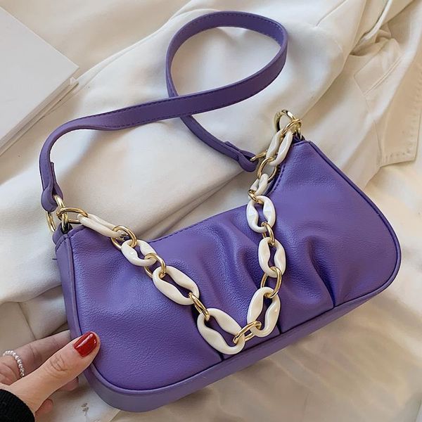 

totes fashion chain dumpling baguette shoulder bag women 2021 summer soft pu leather hand crossbody designer handbags