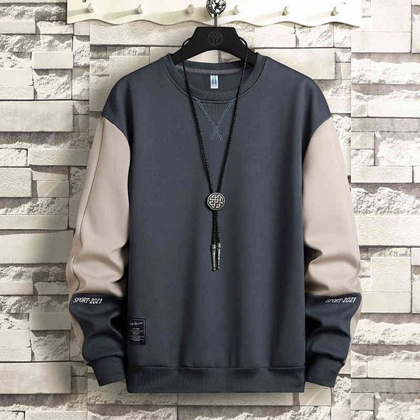 

autumn hoodls men's sweater collar no liner casual color matching trend korean versatile bottomwear, Black