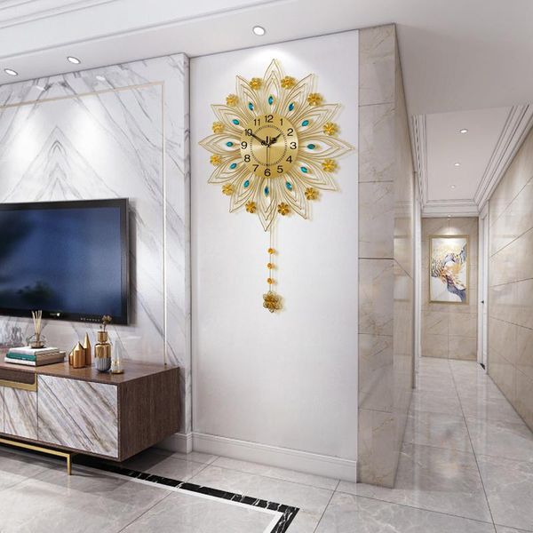 

home modern living room creative clock personal luxury wall european style art bedroom silent hanging on the clocks