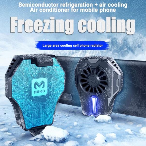 

cooler radiator ultra-quiet fan for phones gaming watching movies spring clip silicone pad refrigeration sheet portable game play players