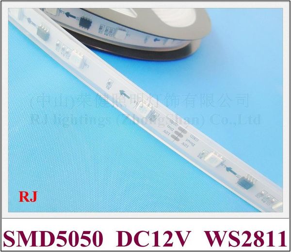 

magic led strip light smd soft dc12v 30led/m with silicone tube waterproof ws2811 ce rohs strips