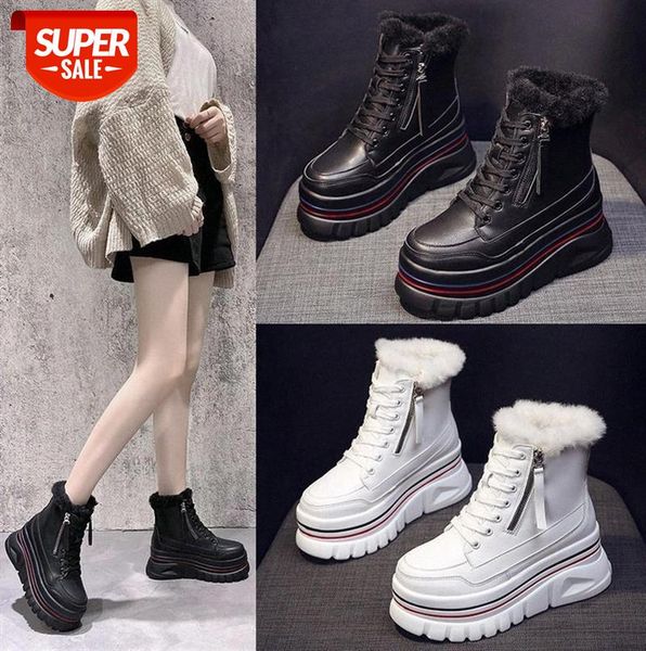 

wool martin boots women's mid-tube casual short thick-soled plus cashmere trend #ll8h