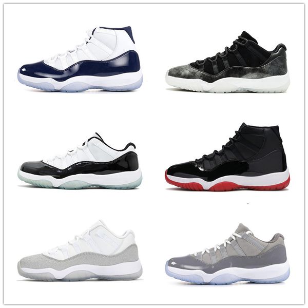 

11s basketball shoes mens trainers 25th anniversary concord cool grey bred high low sports sneakers