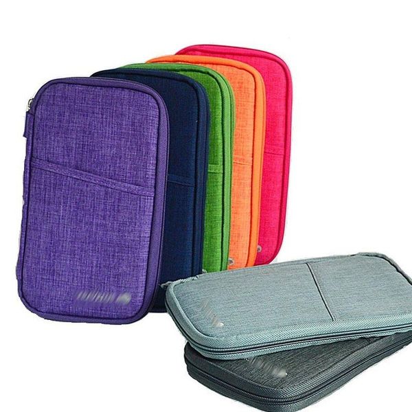 

storage bags travel functional bag document organizer id cards multifunction passport holder portable cash