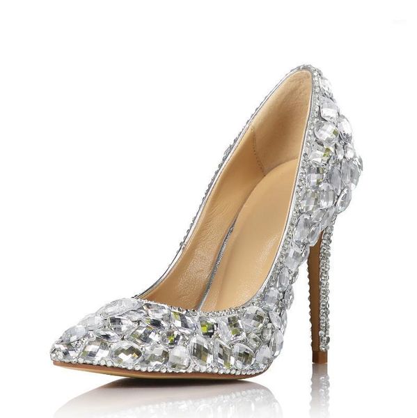 

dress shoes handmade crystal bling big diamond pointed toe fashion wedding bridesmaid catwalk high heels pumps elegant, Black