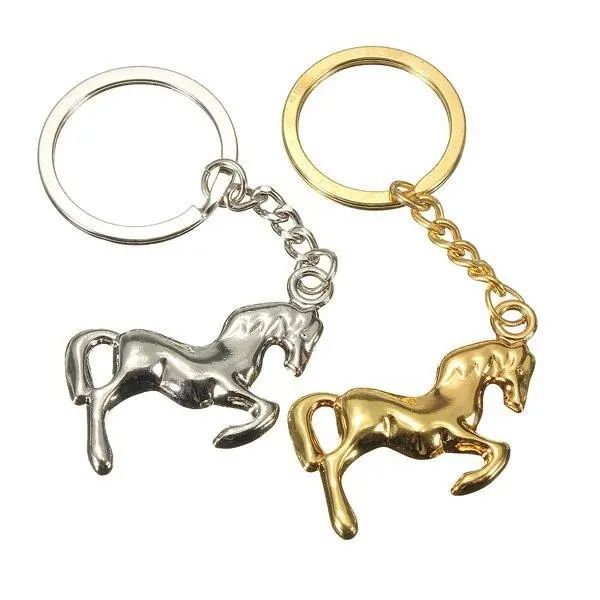 

metal 3d horse steed key chain keyring gift gold silver plated