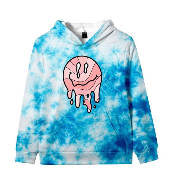 

men's hoodies & sweatshirts adults in autumn and winter cashmere hoodie tie-dyed 3d printing with a smile student children thin, Black