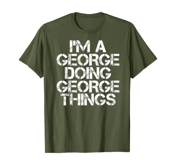 

men's t-shirts george funny surname family tree birthday reunion gift idea t-shirt, White;black