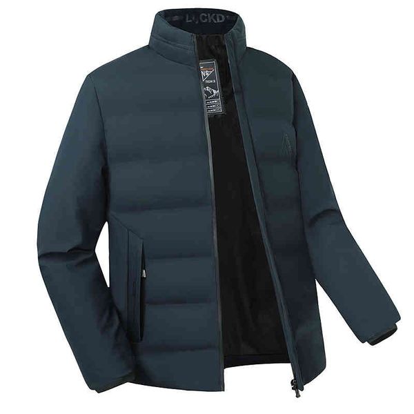 

2021 winter fashion trend men's loose middle-aged cotton padded cloth dad casual handsome coat straight, Black