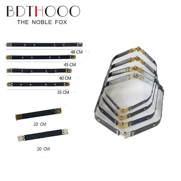 

bag parts & accessories wholesale 20cm 35cm 40cm 45cm 48cm metal internal flex frame purse spring clasp, Black