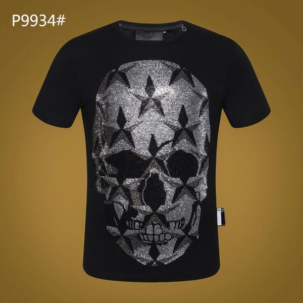 

men's t-shirts men pp t-shirt round neck short sleeve 3d printed skull hip hop streetwear male fashion sports, White;black