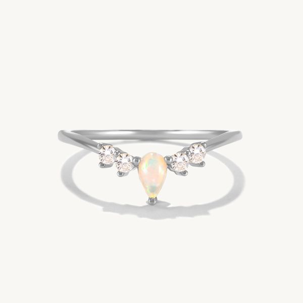 

canner elegant opal crystals v-shape ring 925 sterling silver luxury fine jewelry rings for women wedding anillos bague bijoux