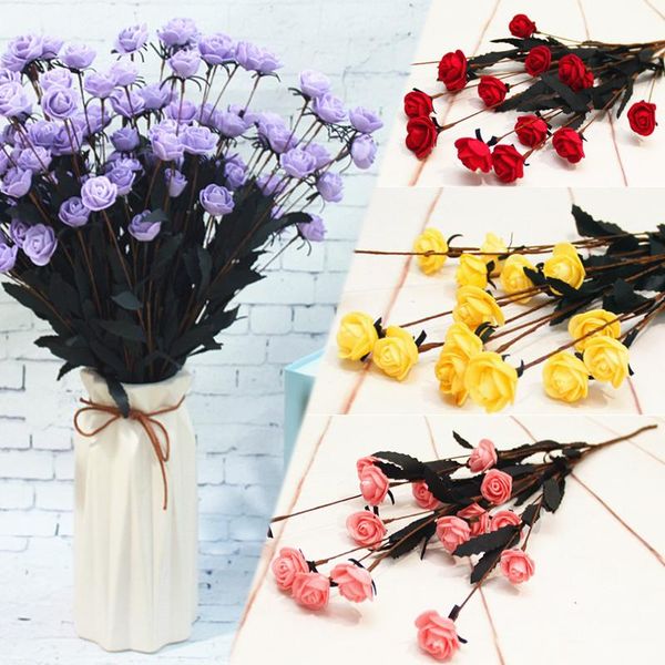 

flower wedding holiday decoration multicolor rose bouquet pink silk peony artificial 15 fake flowers f decorative & wreaths