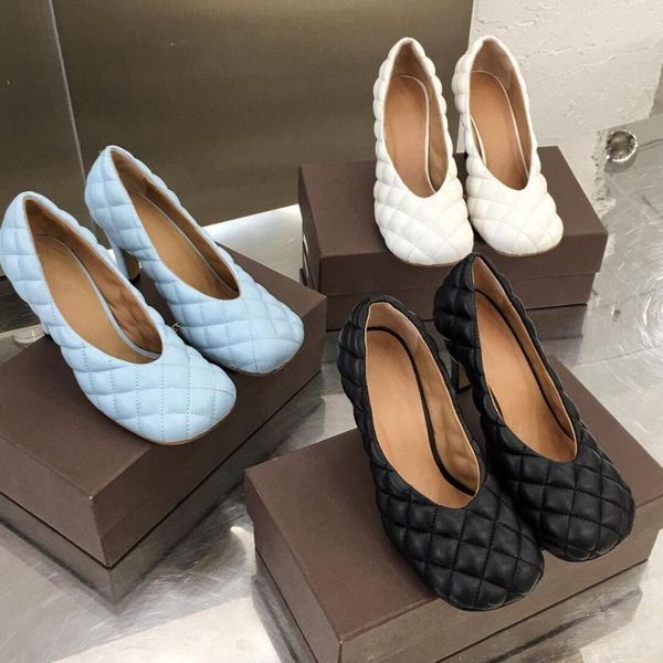 

dress shoes plaid square toe women pumps padded bloc high heels runway party zapatos de mujer fashion sapato feminino, Black